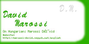 david marossi business card